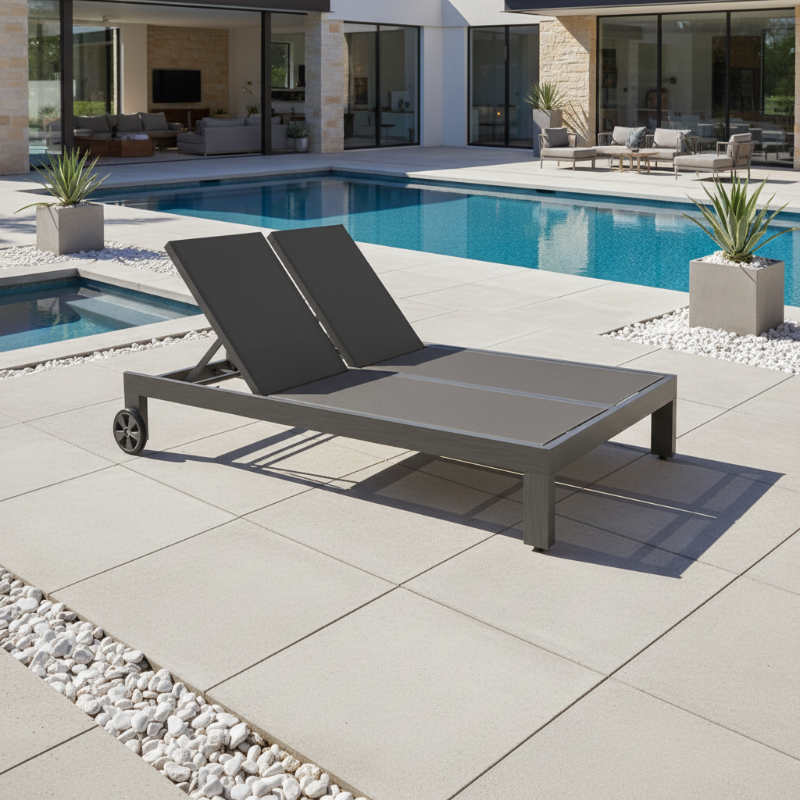 Sunset West Redondo Aluminum Outdoor Double Chaise Lounge