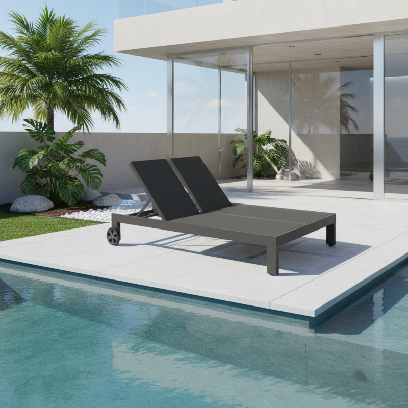 Sunset West Redondo Aluminum Outdoor Double Chaise Lounge