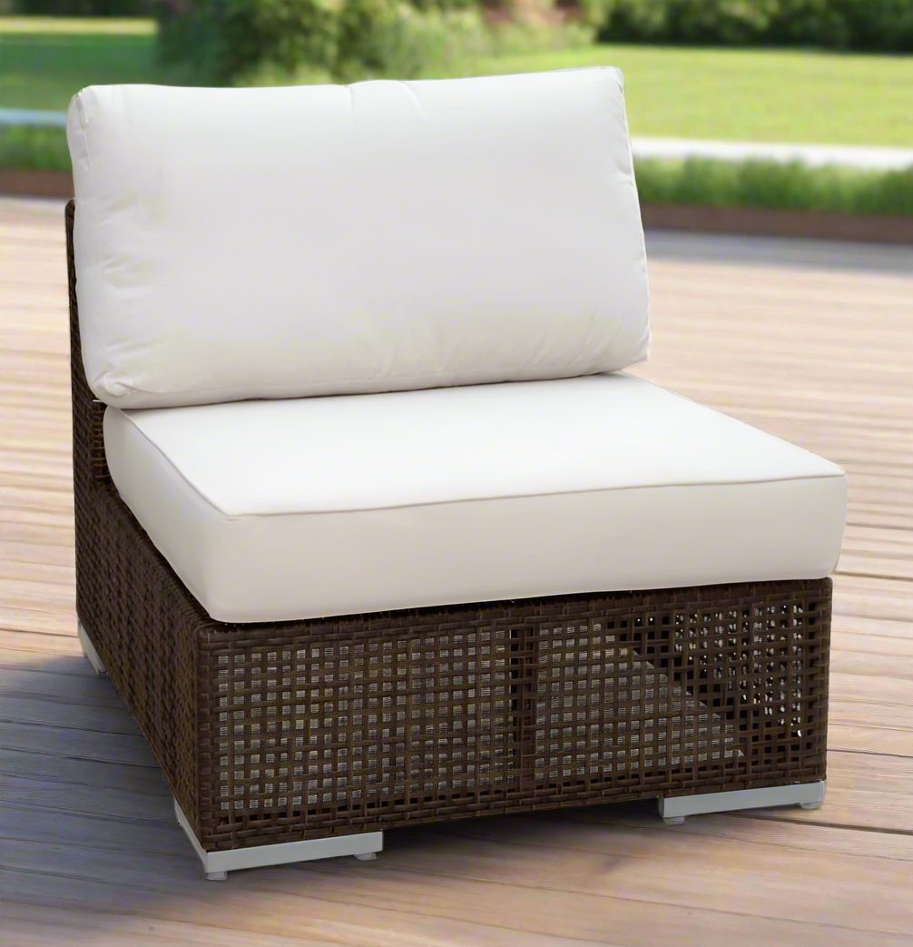 Hospitality Rattan Atlantis Wicker Outdoor Modular Armless Chair