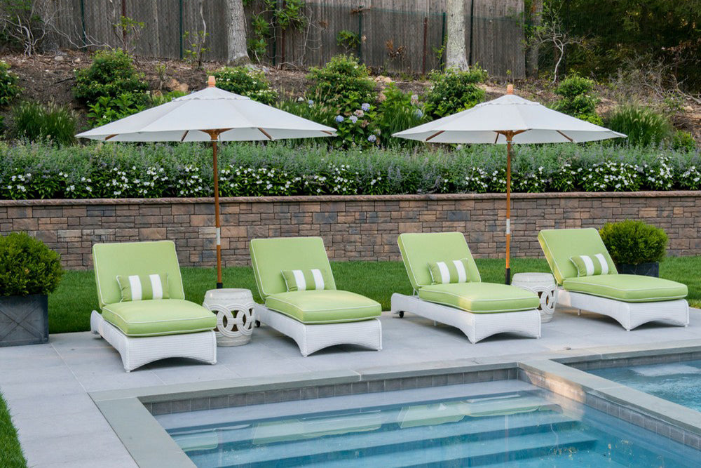 Lloyd Flanders Loom Wicker Outdoor Chaise Lounge