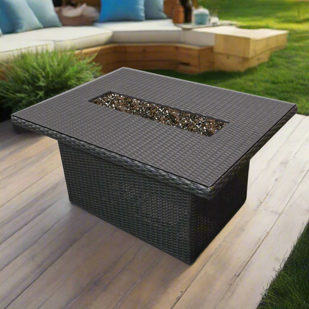 Forever Patio Universal 48" x 28" Woven Rectangle Fire Table