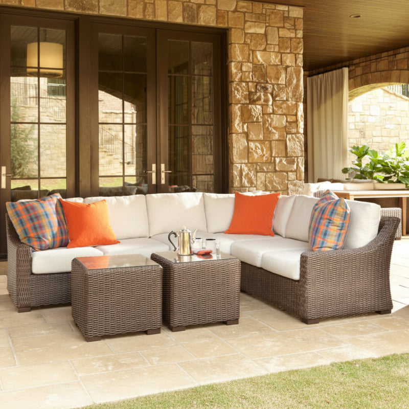 Lloyd Flanders Mesa Woven Vinyl Outdoor 22" Cube End Table