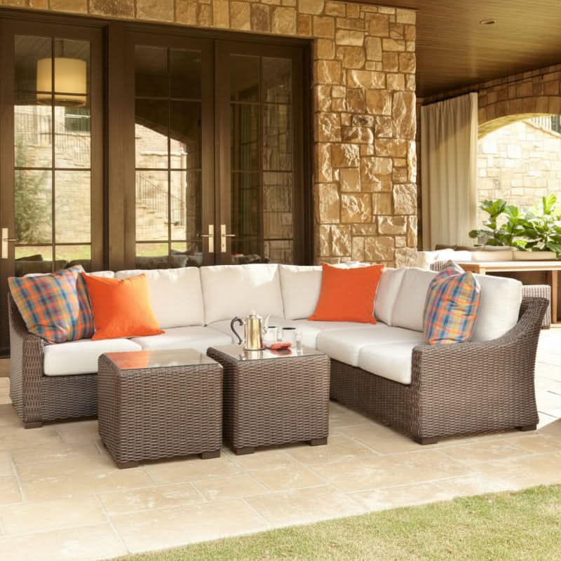 Lloyd Flanders Mesa Woven Vinyl Outdoor 22" Cube End Table