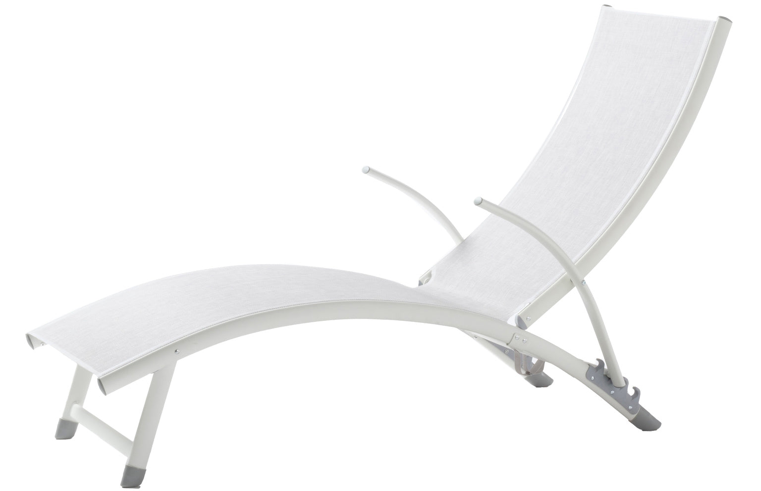 Alfresco Home Poolside Aluminum Outdoor Stackable Folding Chaise Lounge Chair