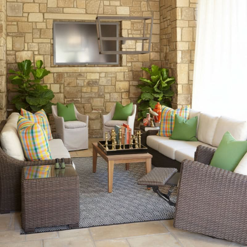 Lloyd Flanders Mesa Woven Vinyl Outdoor 22" Cube End Table