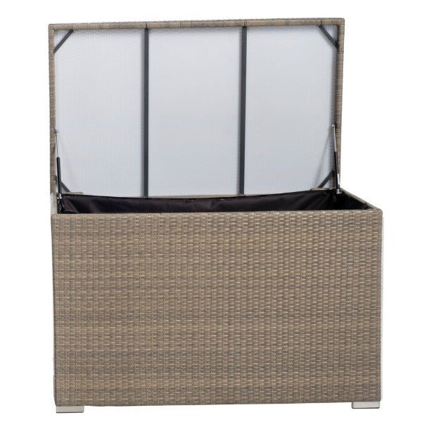 Alfresco Home Medium Sicuro Wicker Cushion Storage Box w/ Hydraulic Lid