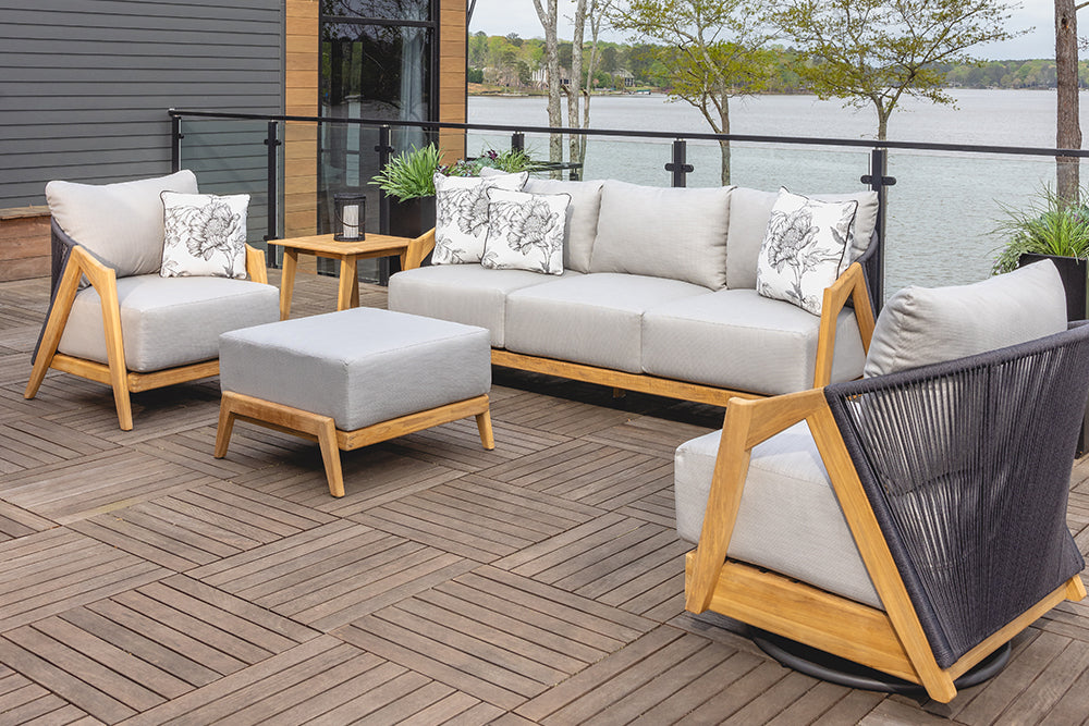 Lloyd Flanders Alpine Teak Outdoor Sofa