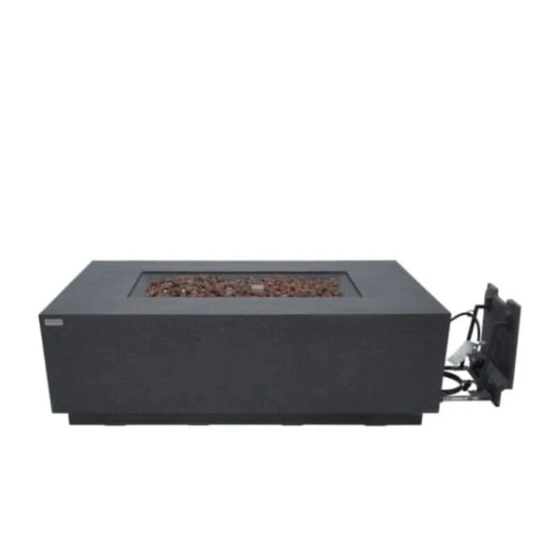 Elementi Andes Glass Fiber Reinforced Concrete Outdoor Fire Table with Propane Tank Holder