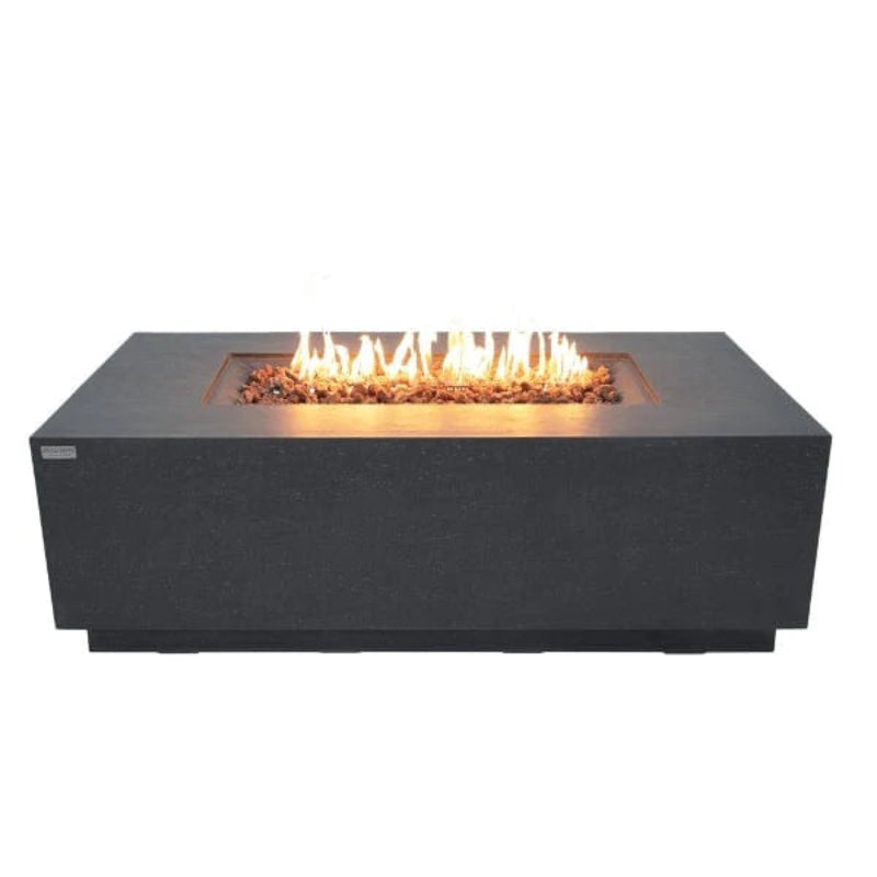 Elementi Andes Glass Fiber Reinforced Concrete Outdoor Fire Table with Propane Tank Holder