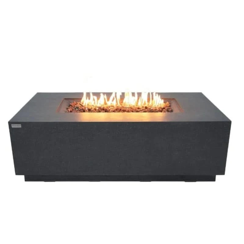 Elementi Andes Glass Fiber Reinforced Concrete Outdoor Fire Table with Propane Tank Holder