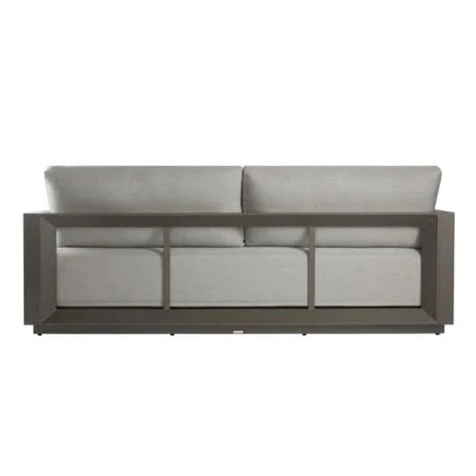 Back view of a sofa on a white background