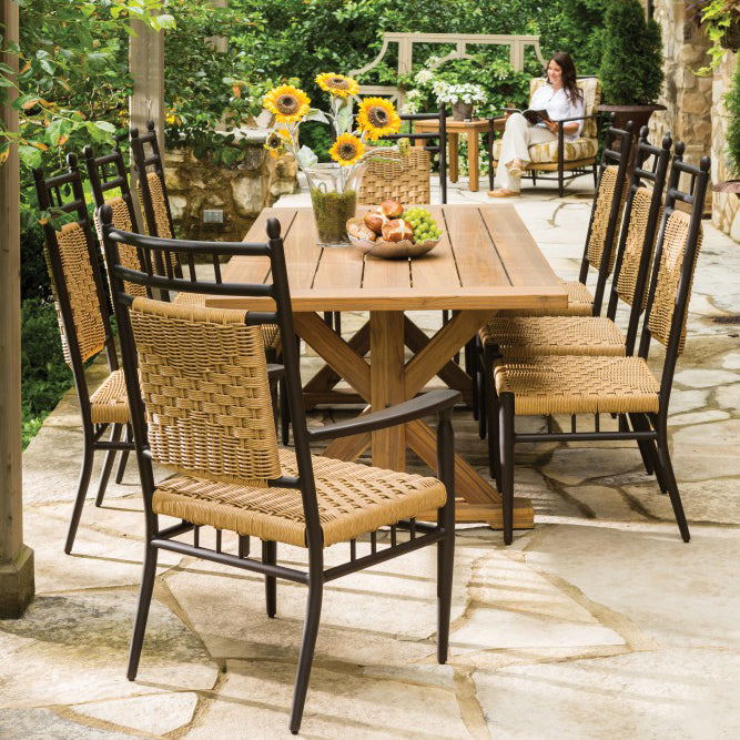 Lloyd Flanders Low Country Woven Vinyl Outdoor Dining Armchair