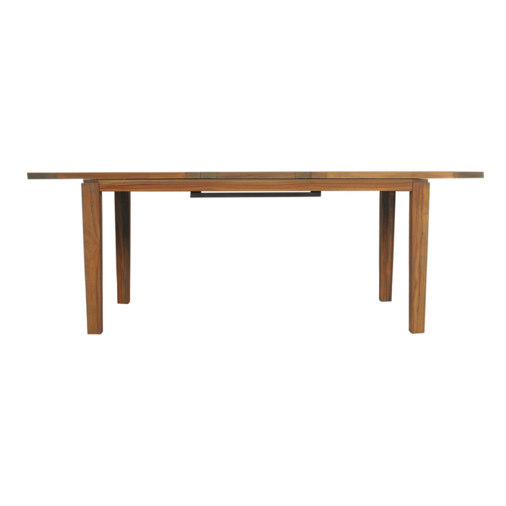Lloyd Flanders Teak Outdoor 63–84" Butterfly Leaf Umbrella Dining Table