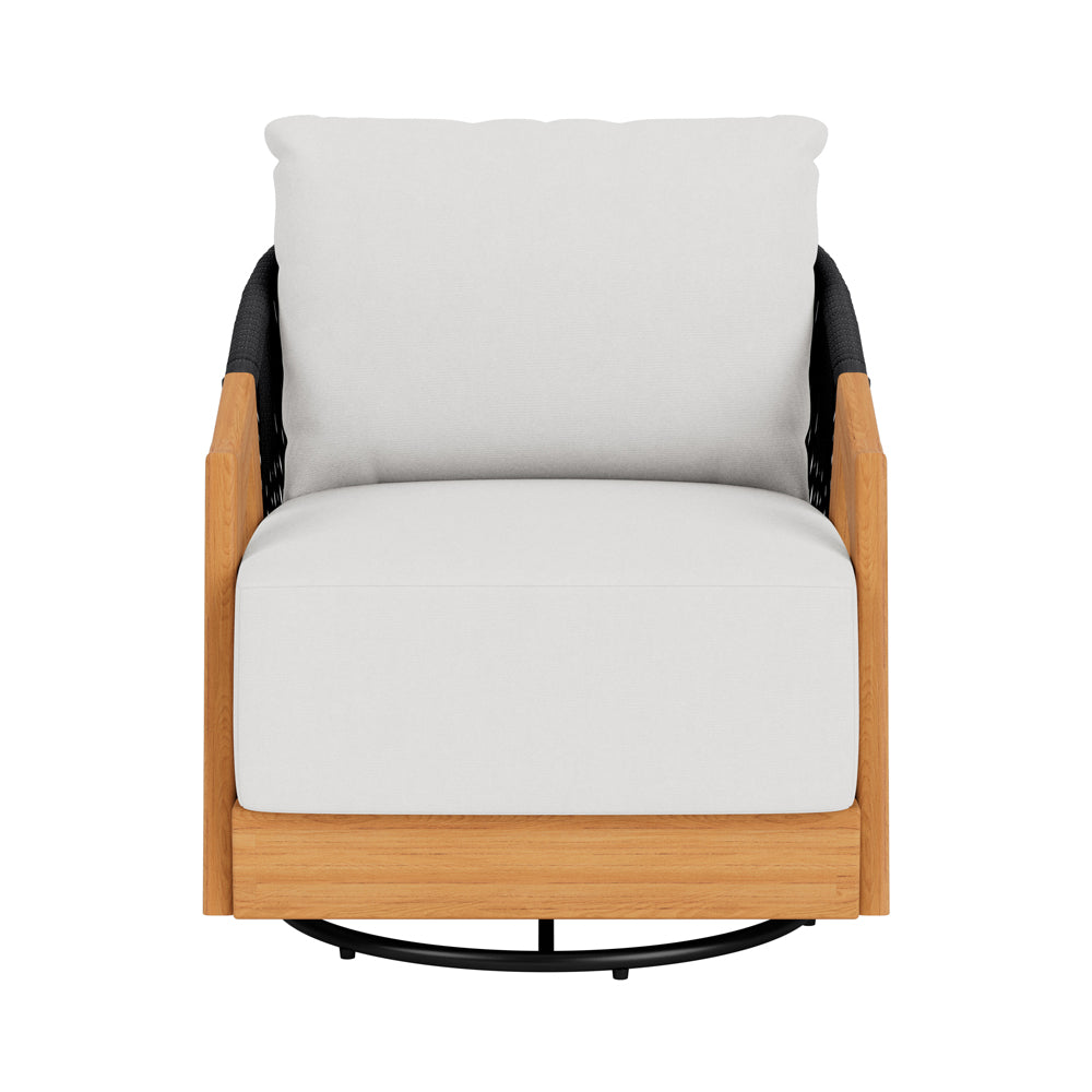 Lloyd Flanders Alpine Teak Outdoor Swivel Lounge Chair