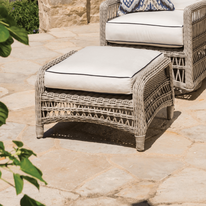 Lloyd Flanders Mackinac Woven Vinyl Outdoor Ottoman