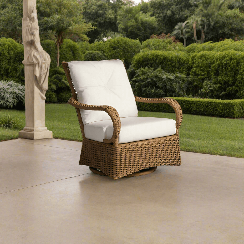 Lloyd Flanders Magnolia Woven Vinyl Swivel Glider Lounge Chair
