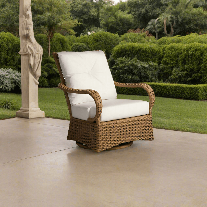 Lloyd Flanders Magnolia Woven Vinyl Outdoor Swivel Glider Lounge Chair