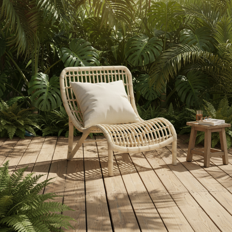 Sunset West Farro Wicker and Aluminum Outdoor Armless Club Chair