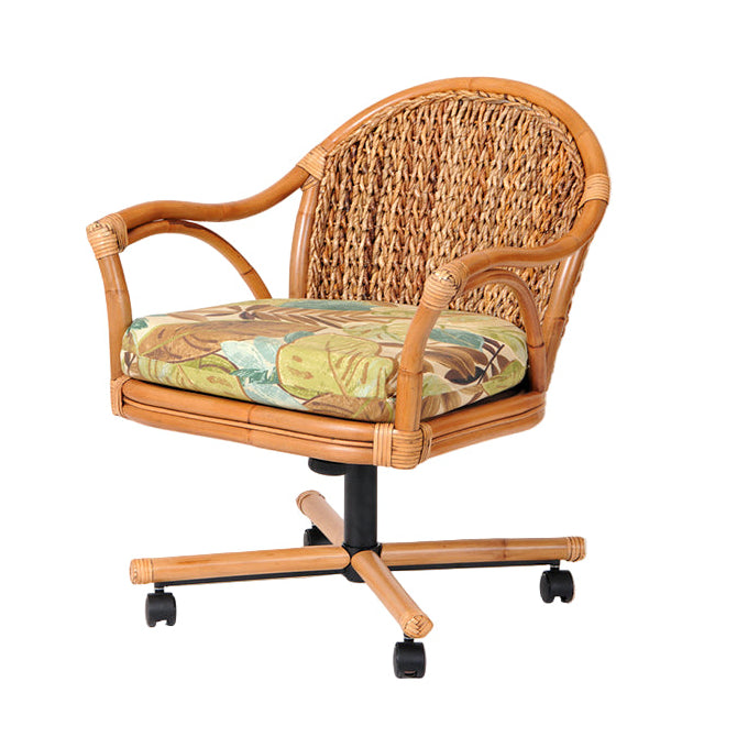 Alexander & Sheridan Panama Rattan Indoor Tilt Swivel Caster Dining Chair