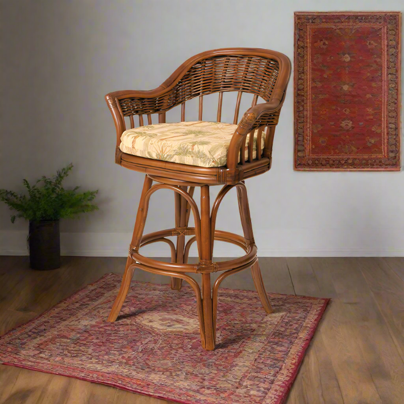 Alexander & Sheridan Bridgeport Rattan Indoor 30" Bar Stool