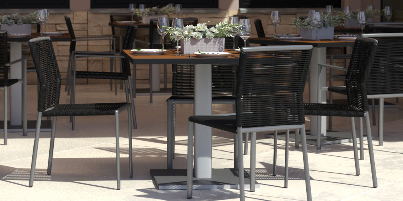 DecoScape Avalon Aluminum Rope Outdoor Dining Side Chair
