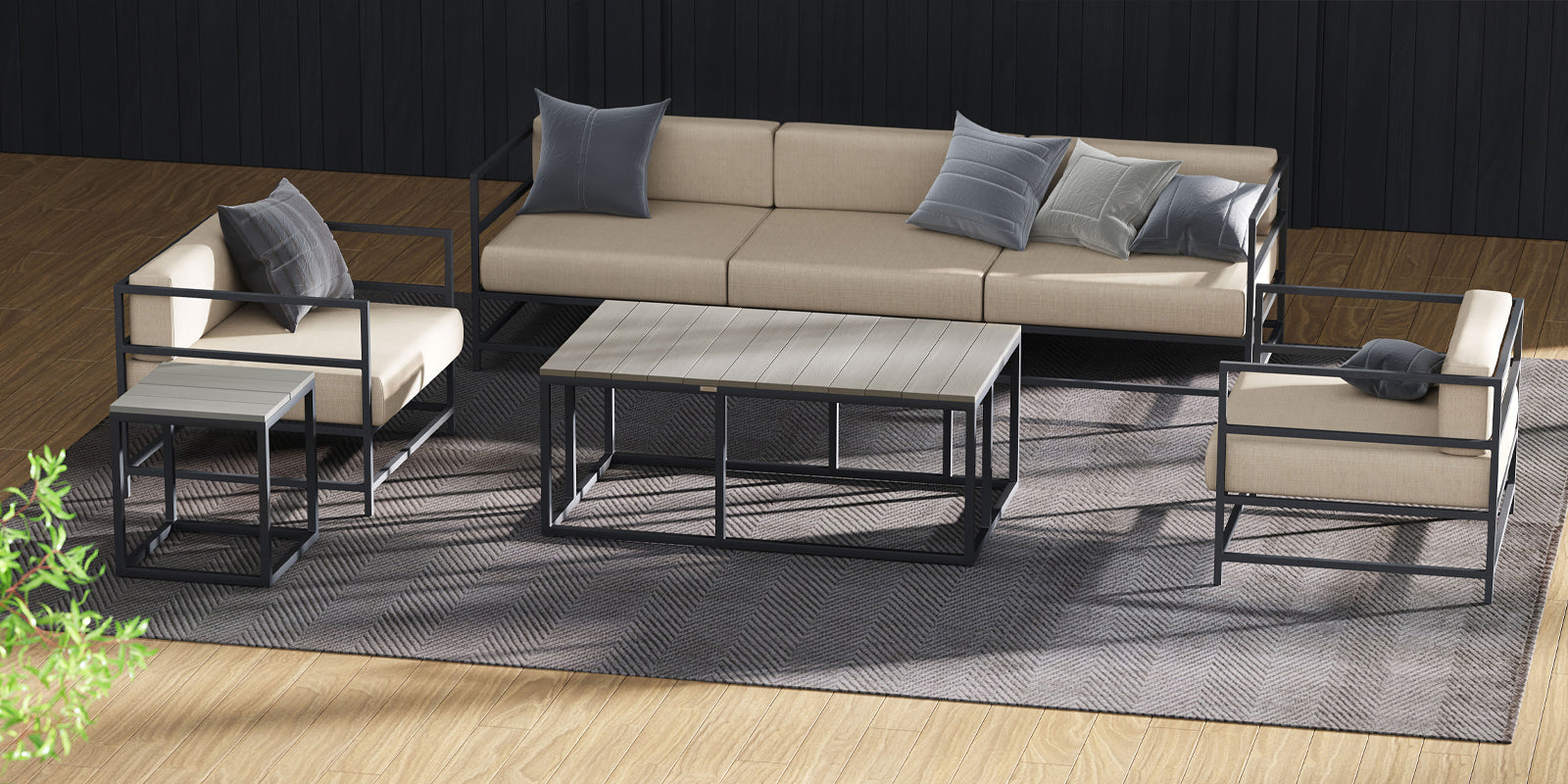 DecoScape Delano Aluminum Outdoor Sofa