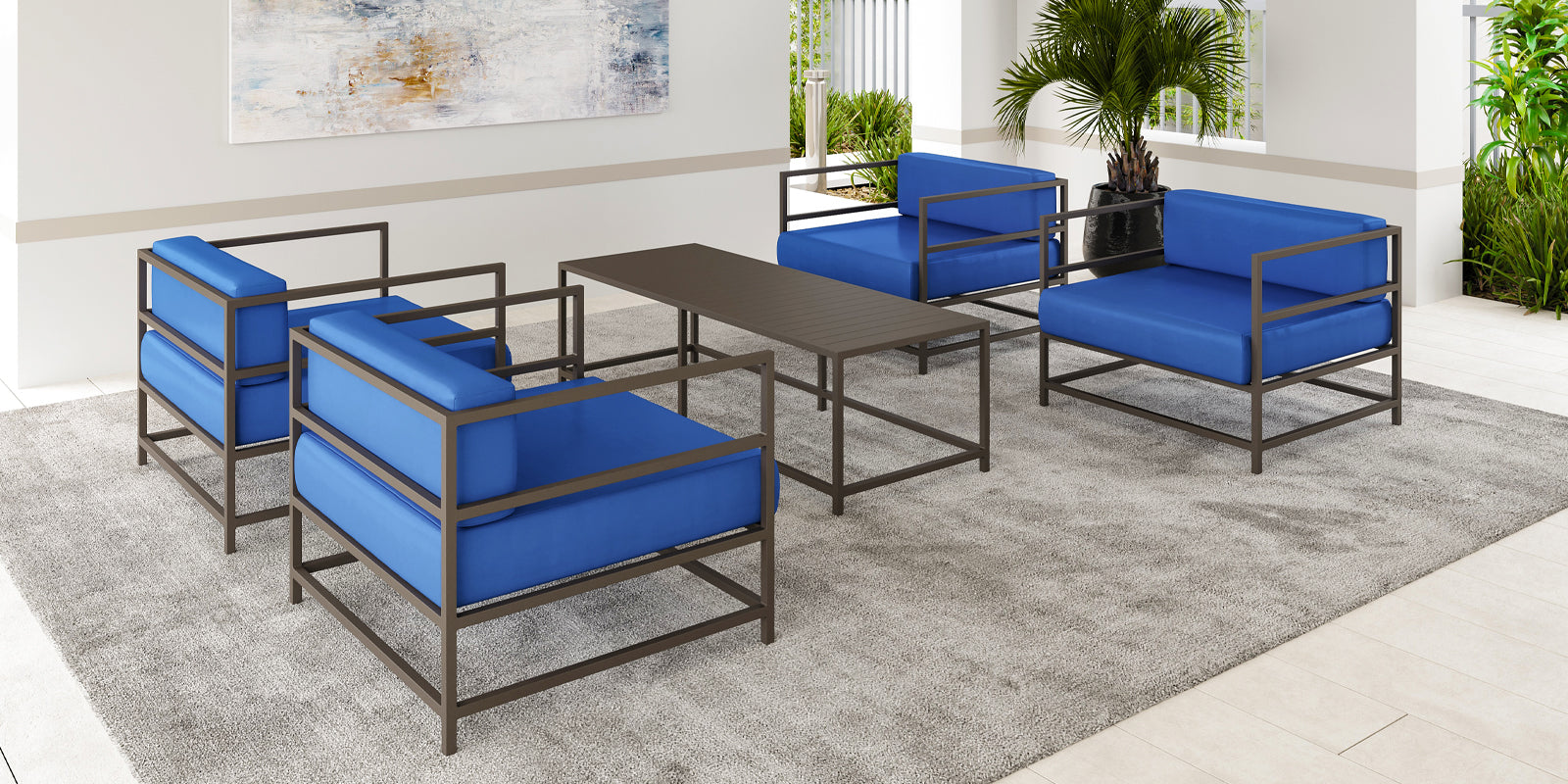 DecoScape Delano Aluminum Outdoor Club Chair