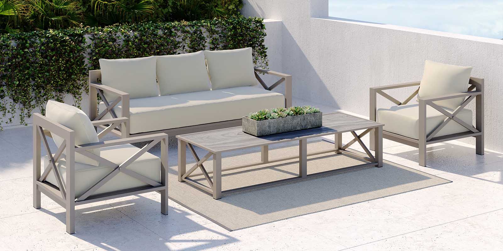 DecoScape Dynasty Aluminum Outdoor Sofa