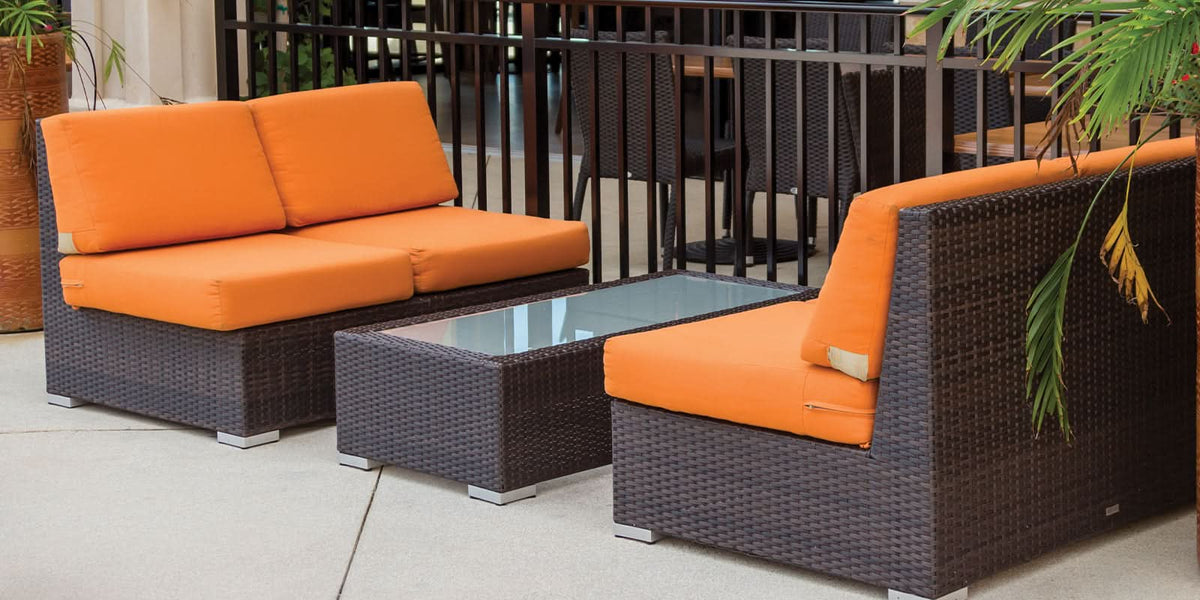 DecoScape Lucaya Wicker Aluminum Outdoor Rectangular Coffee Table