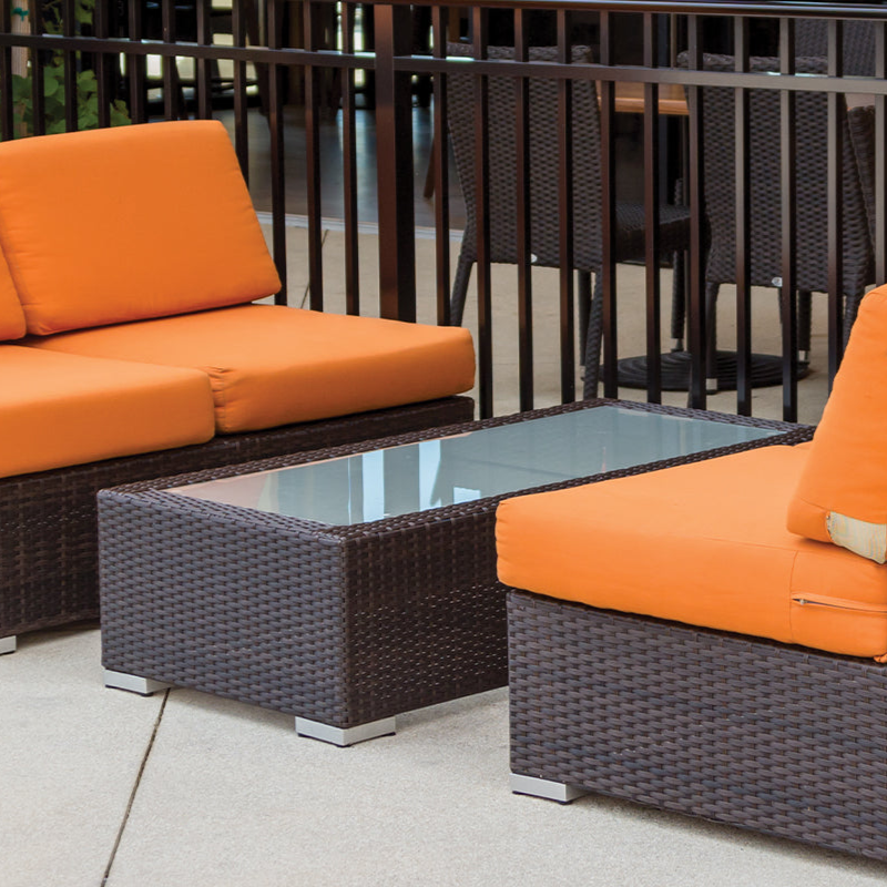 DecoScape Lucaya Wicker Aluminum Outdoor Rectangular Coffee Table