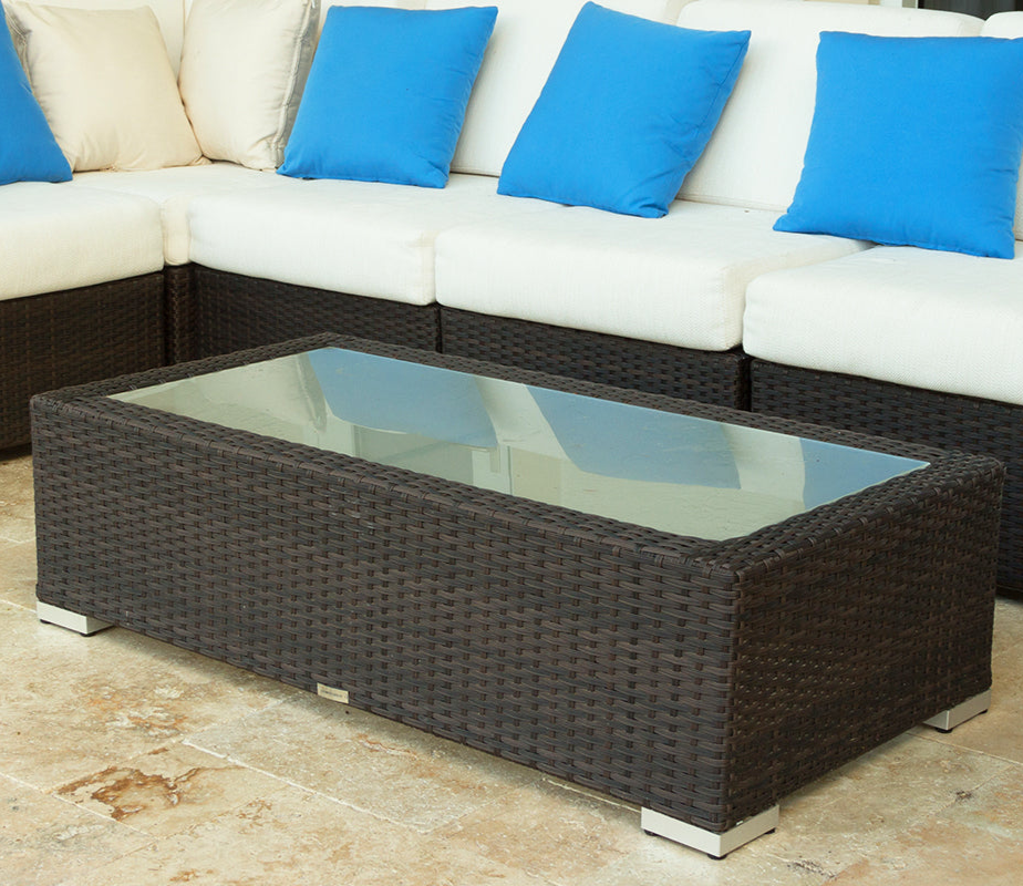 DecoScape Lucaya Wicker Aluminum Outdoor Rectangular Coffee Table