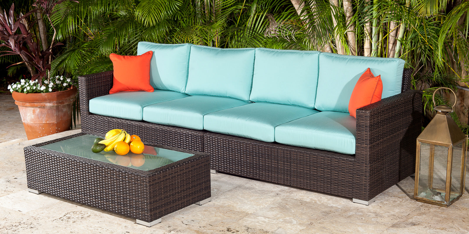 DecoScape Lucaya Wicker Outdoor Left Arm Loveseat