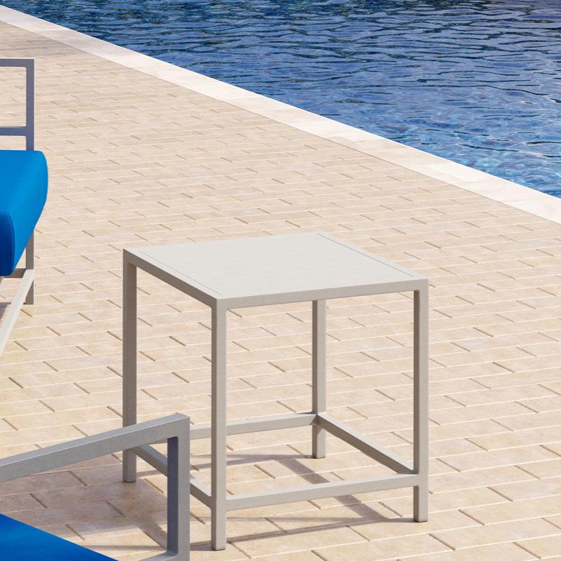 DecoScape Delano Aluminum Outdoor Square Side Table