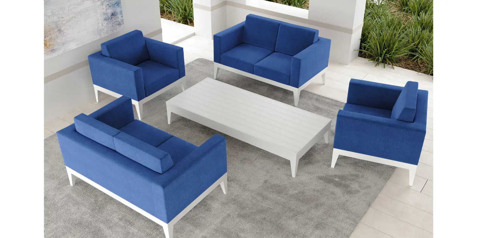 DecoScape South Beach Aluminum Outdoor Loveseat