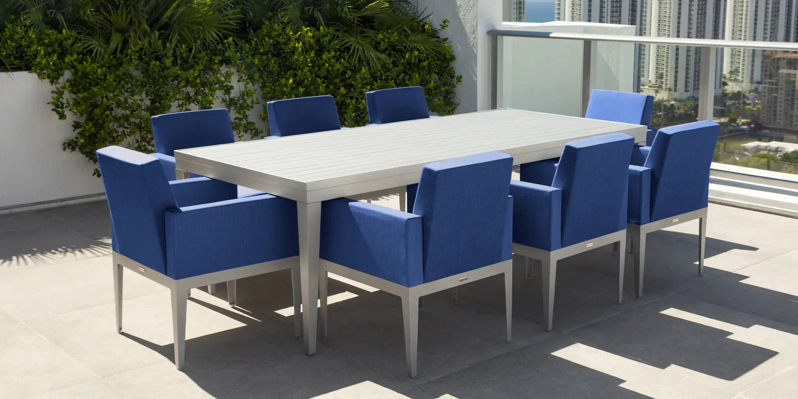 DecoScape South Beach Aluminum Outdoor Rectangular Dining Table