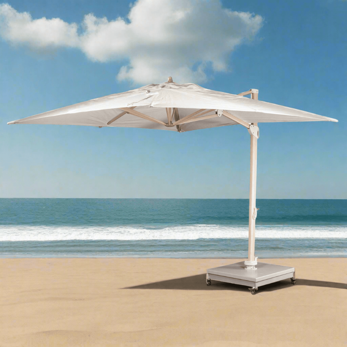 DecoScape The Grand 13' Outdoor Cantilever Umbrella with Wood Grain Base