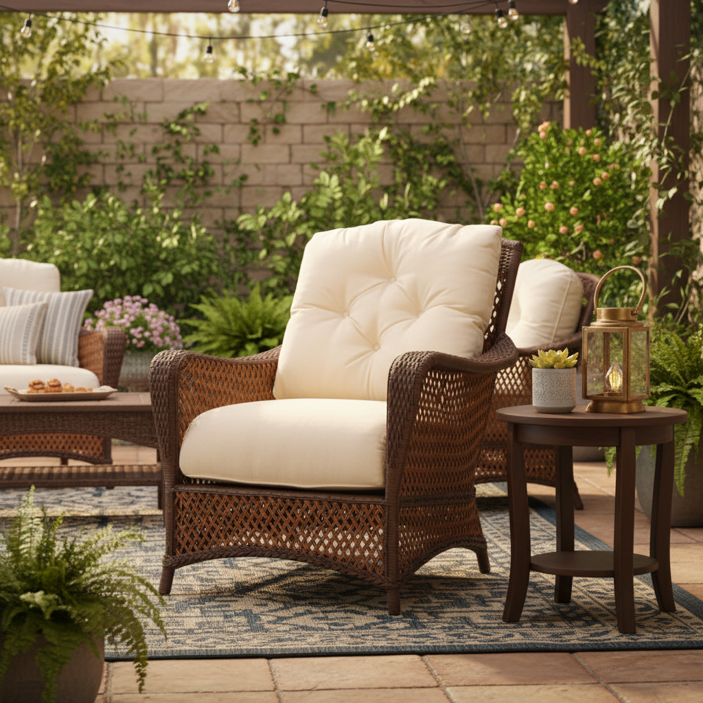 Lloyd Flanders Grand Traverse Wicker Outdoor Lounge Chair