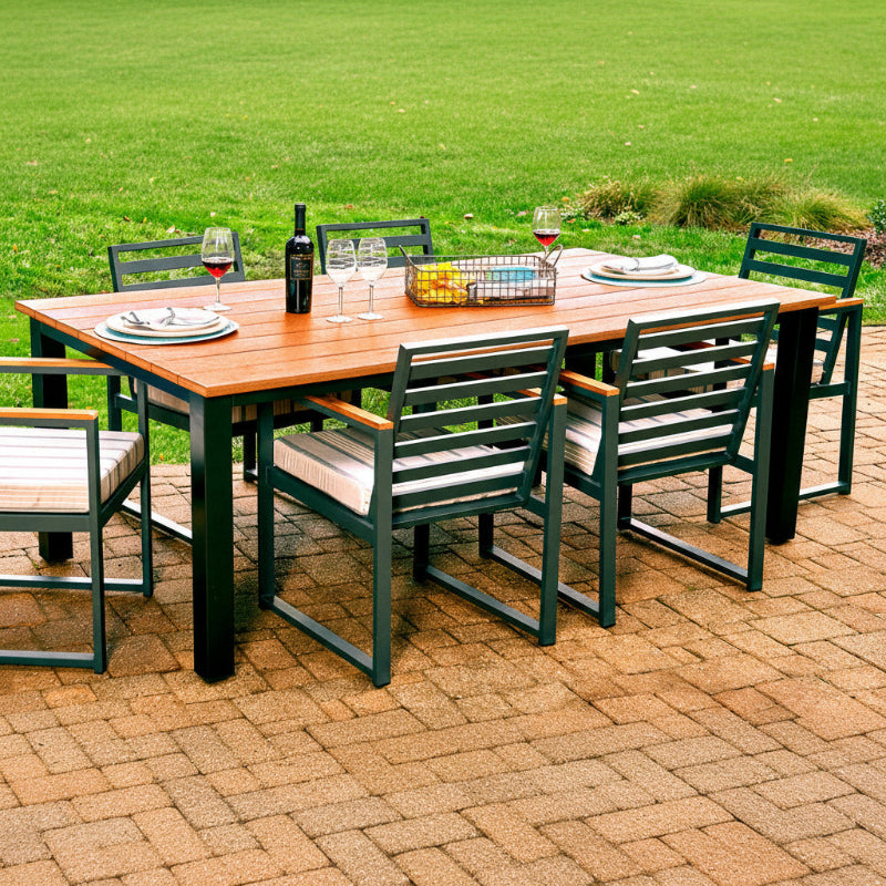 Forever Patio Hanover Aluminum Outdoor 82" x 42" Rectangle Dining Table Chairs Not Included