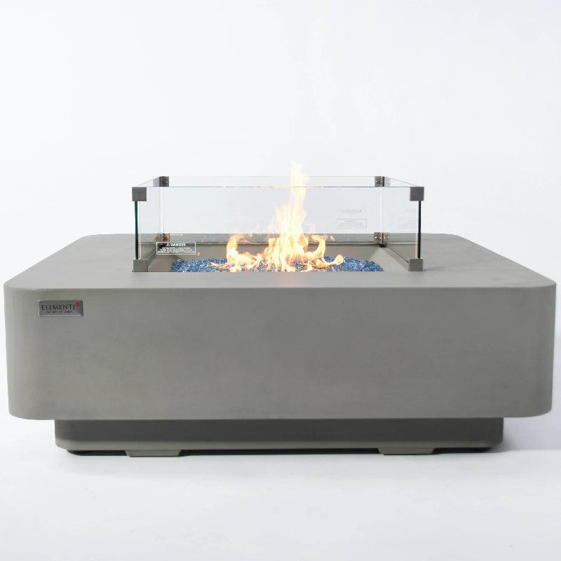 Elementi Plus Lucerne Glass Fiber Reinforced Concrete Outdoor Fire Pit Table