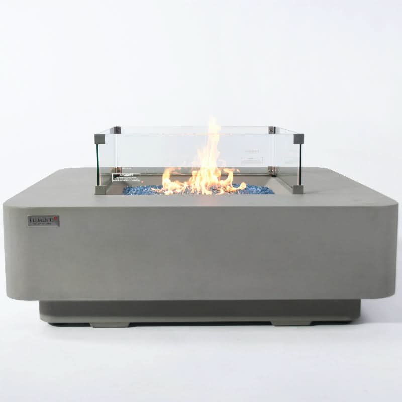 Elementi Plus Lucerne Glass Fiber Reinforced Concrete Outdoor Fire Pit Table