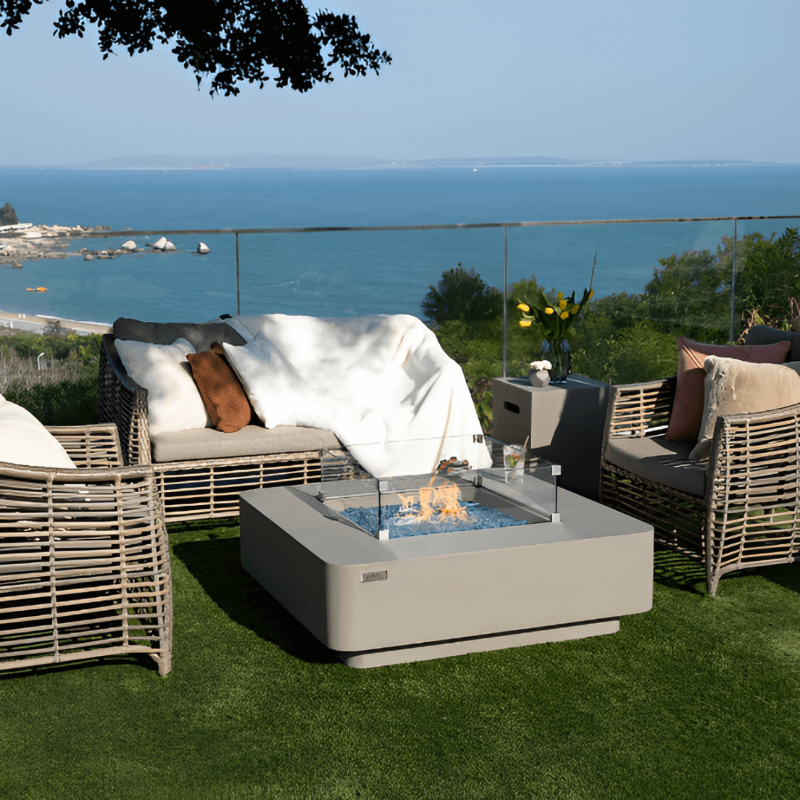 Elementi Plus Lucerne Glass Fiber Reinforced Concrete Outdoor Fire Pit Table