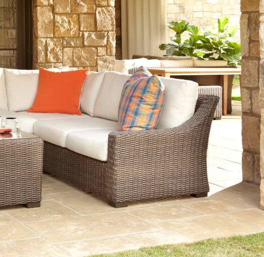 Lloyd Flanders Mesa Woven Vinyl Left Arm Loveseat