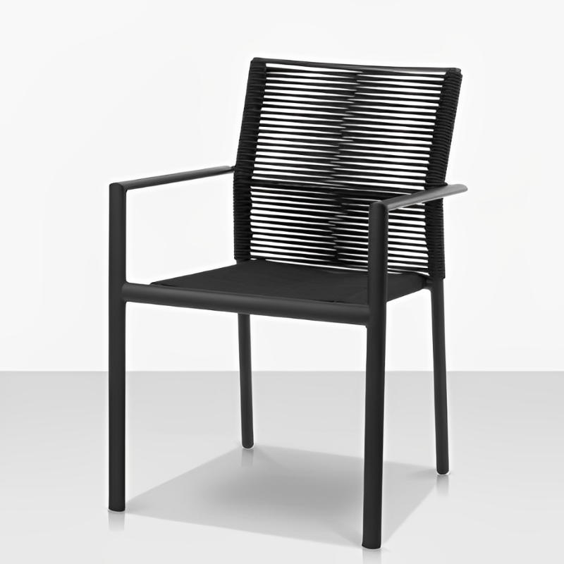 DecoScape Avalon Aluminum Rope Outdoor Dining Arm Chair
