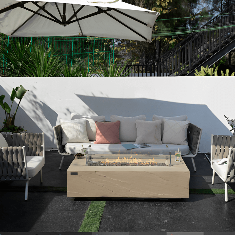 Elementi Plus Colorado Glass Fiber Reinforced Concrete Outdoor Fire Pit Table