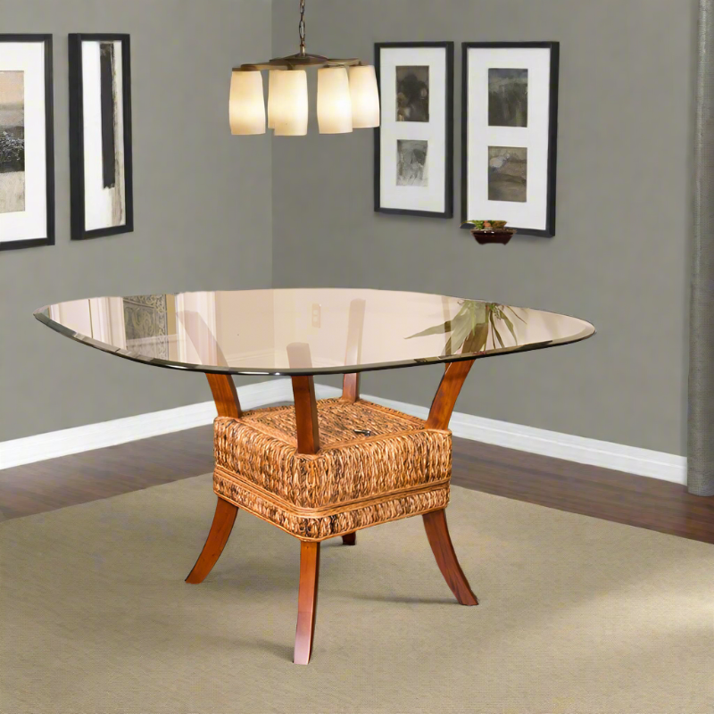 Alexander & Sheridan Belize Natural Rattan Indoor Counter Height Dining Table in Rustic