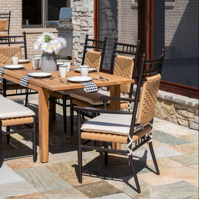 Lloyd Flanders Low Country Woven Vinyl Outdoor Dining Armchair