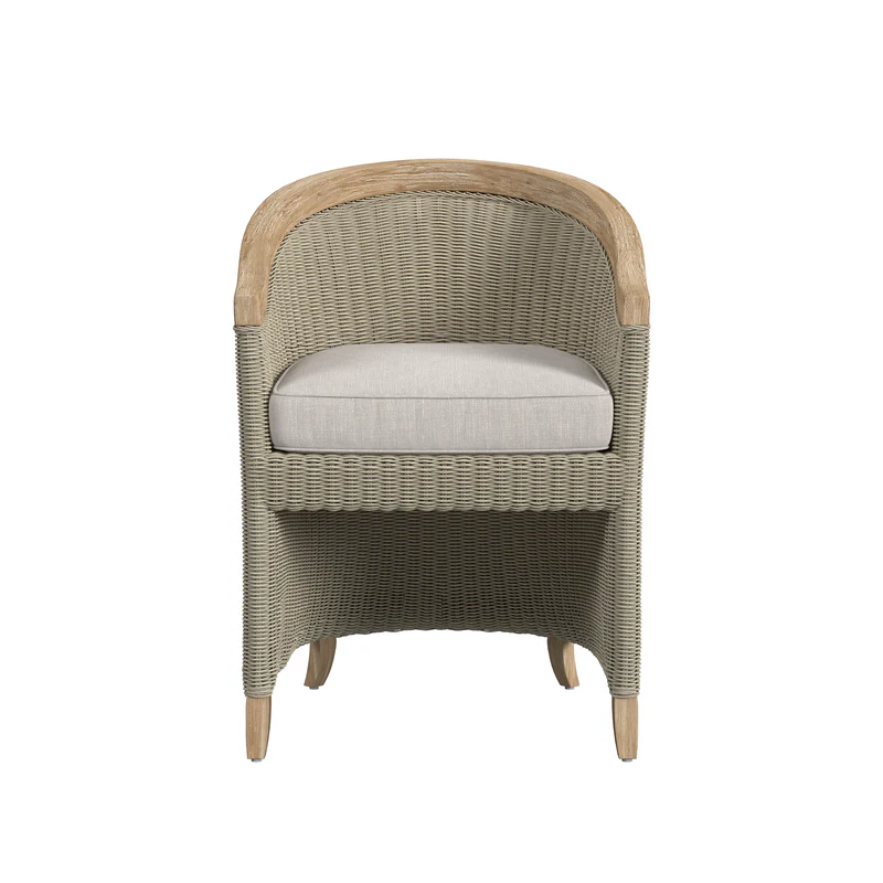 Sunset West Cambria Teak and Wicker Outdoor Dining Chair