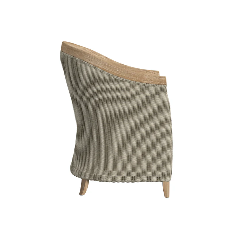 Sunset West Cambria Teak and Wicker Outdoor Dining Chair