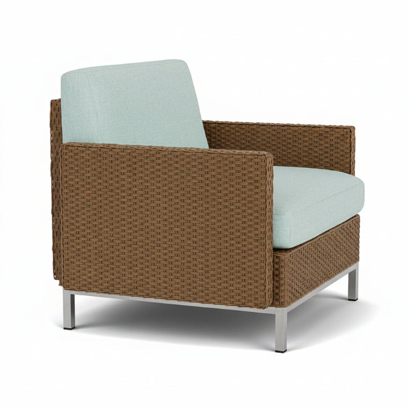 Lloyd Flanders Elements Wicker Outdoor Lounge Chair with Loom Arms and Back