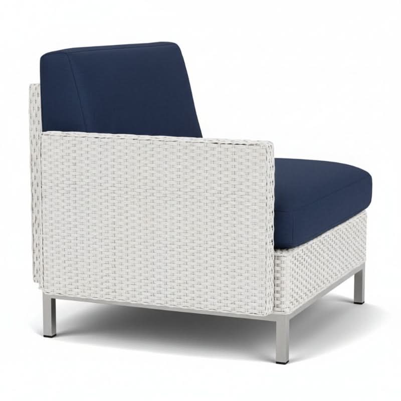 Lloyd Flanders Elements Wicker Outdoor Right Arm Lounge Chair with Loom Arm and Back